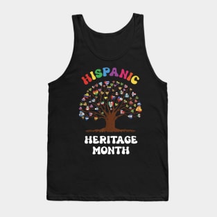 Hispanic Heritage Month Latino Countries Flags Tree Roots Tank Top